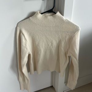 Cream cropped turtleneck